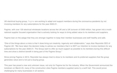 Fegime Help Members during Covid Pandemic